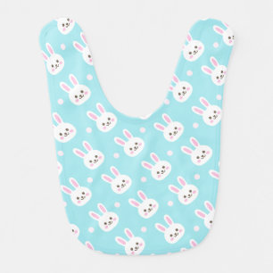 Cute White Bunnies Pattern Easter   Baby Bib