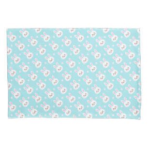 Cute White Bunnies Pattern Easter Pillowcase
