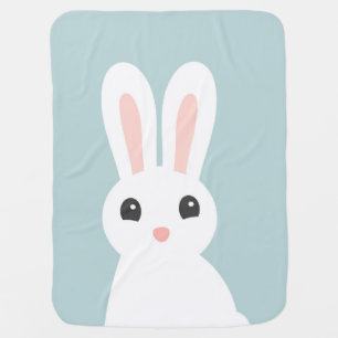Cute white bunny Baby Blanket