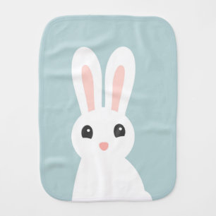 Cute white bunny Burp cloth