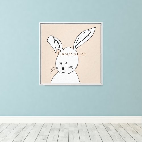 Cute White Bunny  Canvas Print