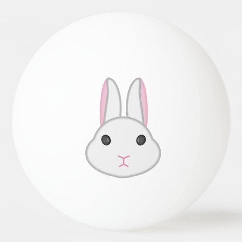 Cute white bunny face ping pong ball