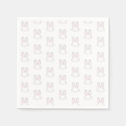 Cute white bunny rabbit fun modern pattern napkins