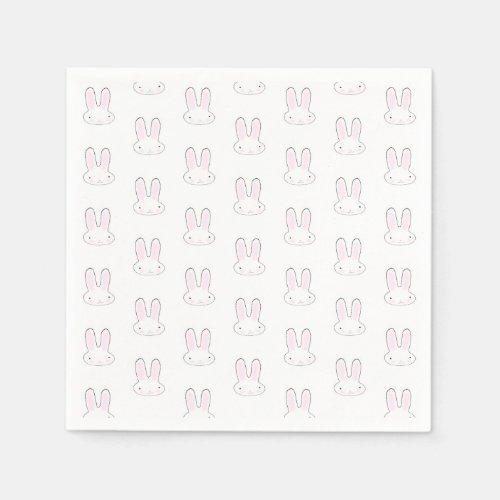 Cute white bunny rabbit fun modern pattern napkins