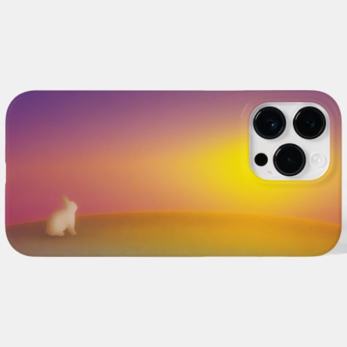 Cute White Bunny Rabbit on Grassy Hill at Sunrise Case_Mate iPhone 14 Pro Max Case