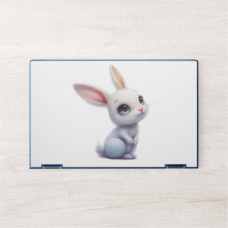 Cute White Bunny with Big Blue Eyes HP Laptop Skin