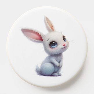 Cute White Bunny with Big Blue Eyes PopSocket