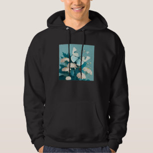Cute White Butterfly Illustration Flowers Minimal  Hoodie