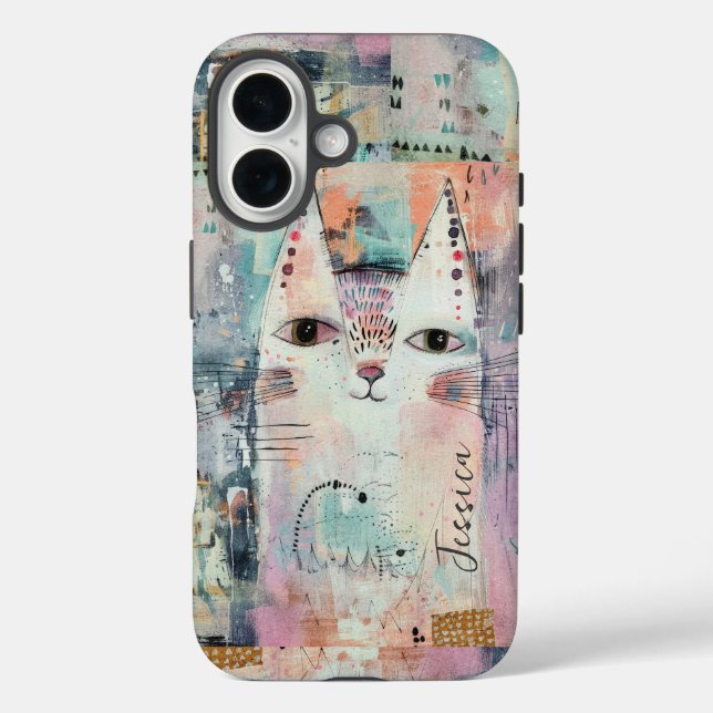 Cute White Cat Case-Mate iPhone Case (Back)