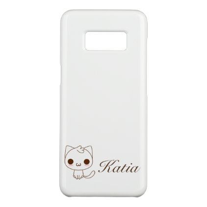 cute white cat Case-Mate samsung galaxy s8 case