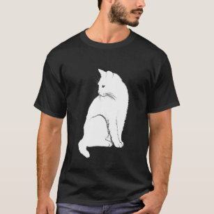 Cute White Cat Kitten Graphic T-Shirt