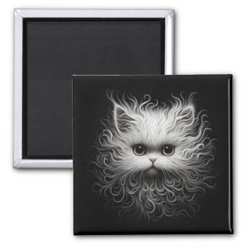 Cute White Cat Magnet by BluePlanet at Zazzle