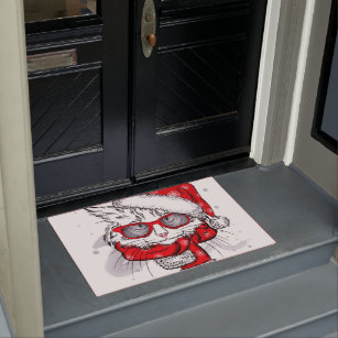 Lovely Cats Welcome To Our Ho Ho Home Merry Christmas Door Mat
