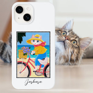 Cute White Cat Mouse Best Friends Bicycle Name Case-Mate iPhone 14 Case