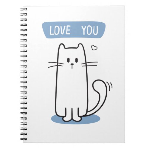 Cute White Cat Notebook