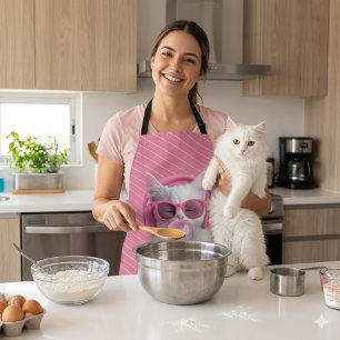 Cute White Cat – Personalized Apron