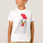 Cute White Chicken / Rooster T-shirt at Zazzle