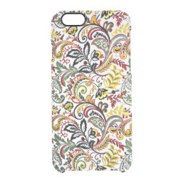 Cute white classic colorful floral design clear iPhone 6/6S case