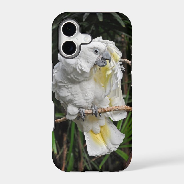 Cute white cocketiel iphone case (Back)