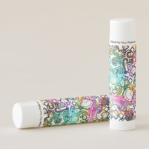 Cute white colorful flowers lip balm