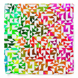 Cute white colorful geometric patterns bandana