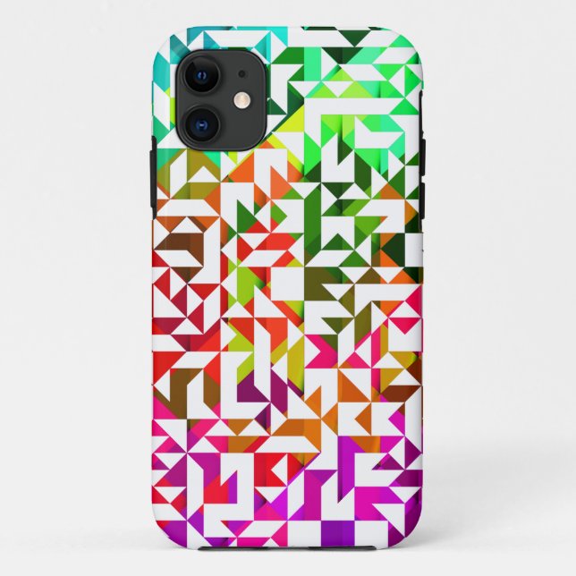 Cute white colorful geometric patterns Case-Mate iPhone case (Back)