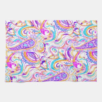 Cute white colorful paisley design