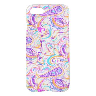 Cute white colorful paisley design