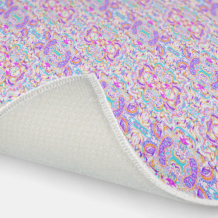 Cute white colorful paisley design outdoor rug