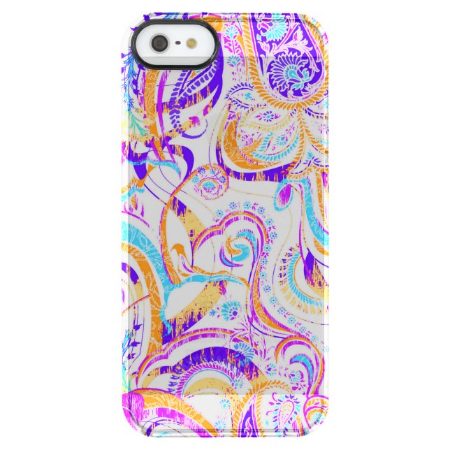 Cute white colorful paisley design uncommon iPhone case (Back)