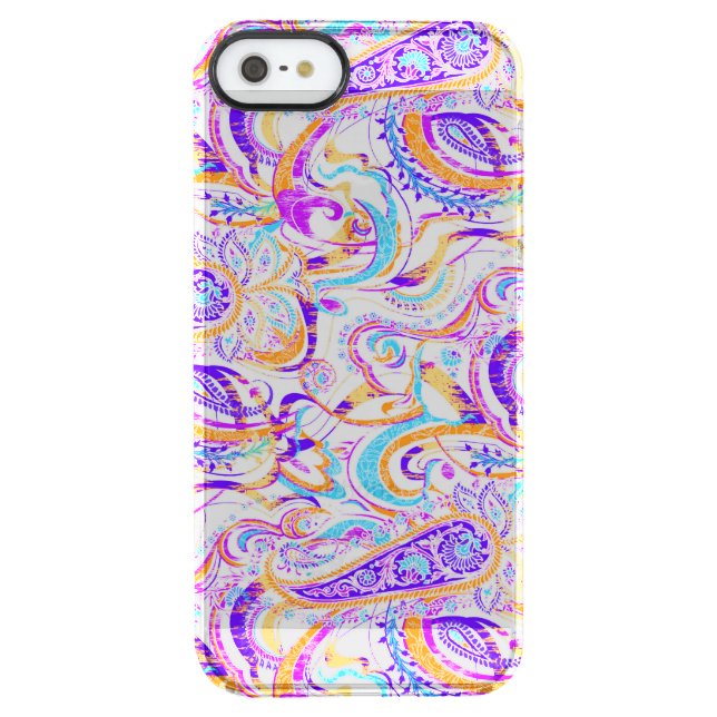 Cute white colorful paisley design uncommon iPhone case (Back)