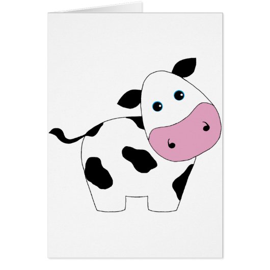 Cute White Cow Cards (Front)
