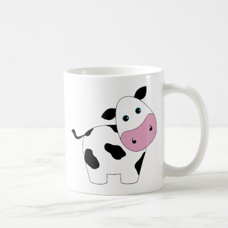 Cute White Cow Coffee Mug
