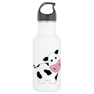Cute White Cow Water Bottle