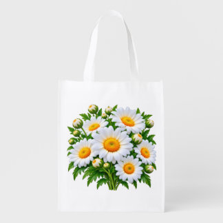 Cute White Daisy Flowers Floral Bouquet Tote Bag