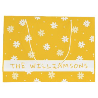 Cute White Daisy Personalized Yellow Easter