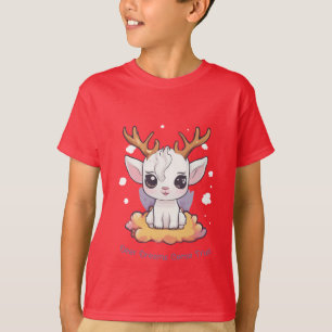 Cute White Deer with Antlers on a Cloud T-Shirt