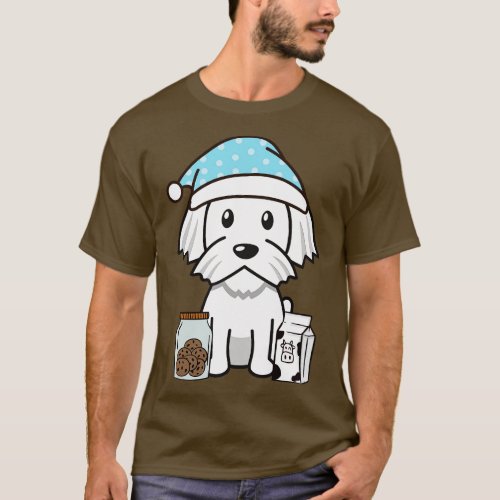 Cute white dog is having a midnight snack T_Shirt