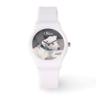 Cute White Dog Wearing Green Scarf Pet Lovers  Watch