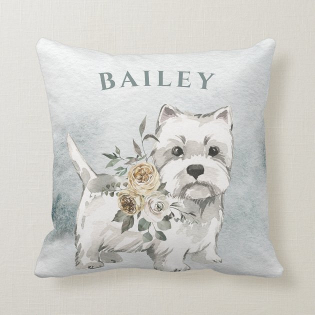westie throw pillow