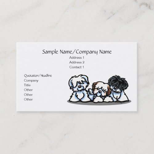 Cute White Dogs Pet Business Simple Business Card