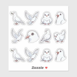 Cute White Dove Pigeon Peace Bird Aesthetic Sticker