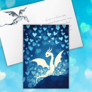 Cute White Dragon for Grandson Valentine's Day Card