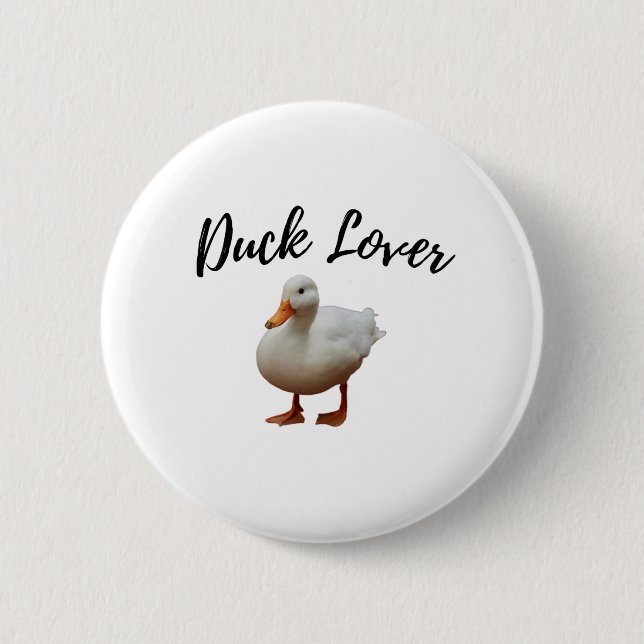 Cute White Duck Button (Front)