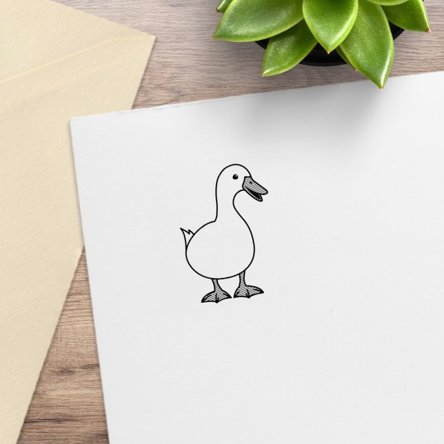 Cute White Duck Goose 1x1 Rubber Stamp (Creator Uploaded)