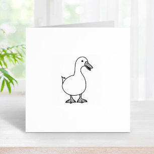 Cute White Duck Goose 2 Rubber Stamp