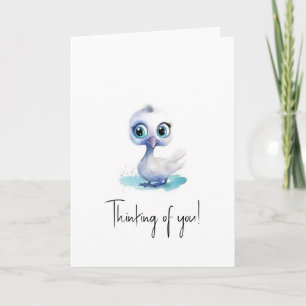 Cute White Duck Greeting Card Thinking of You!