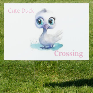 Cute White Duck Yard Sign