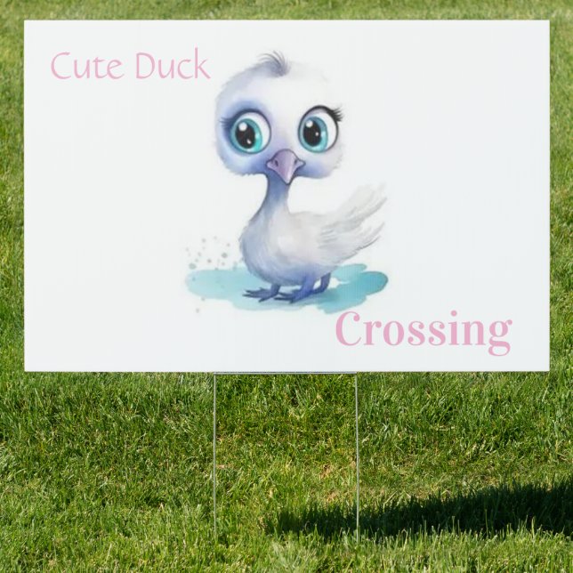 Cute White Duck Yard Sign  (Insitu)