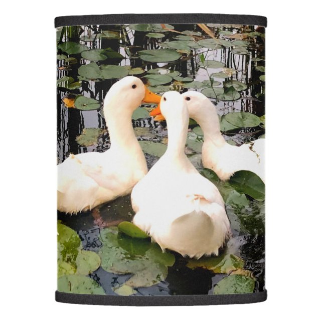 Cute White ducks lily pads cattails classic  Lamp Shade (Front)